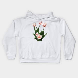 Red and White Tulips Kids Hoodie